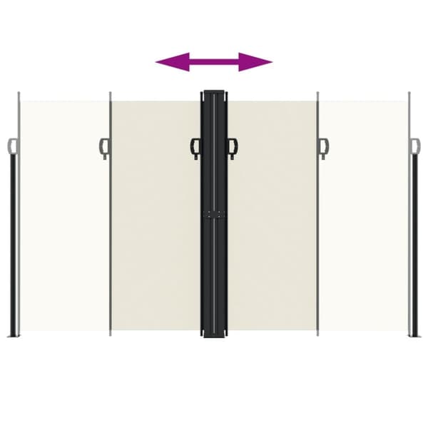 vidaXL sammenrullelig sidemarkise 200x600 cm cremefarvet