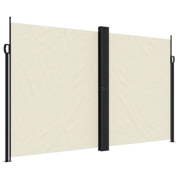 vidaXL Infällbar sidomarkis gräddvit 200x1200 cm