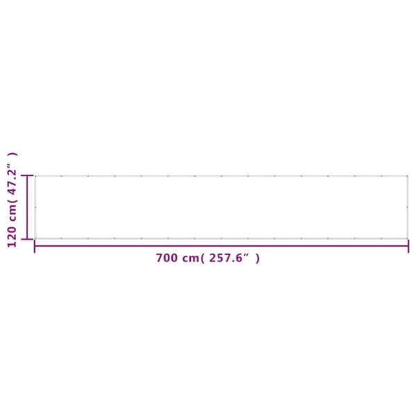 vidaXL Parvekesuoja antrasiitti 120x700 cm 100% Oxford polyesteri