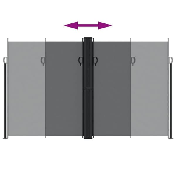 vidaXL Uttrekkbar sidemarkise 200x1200 cm svart