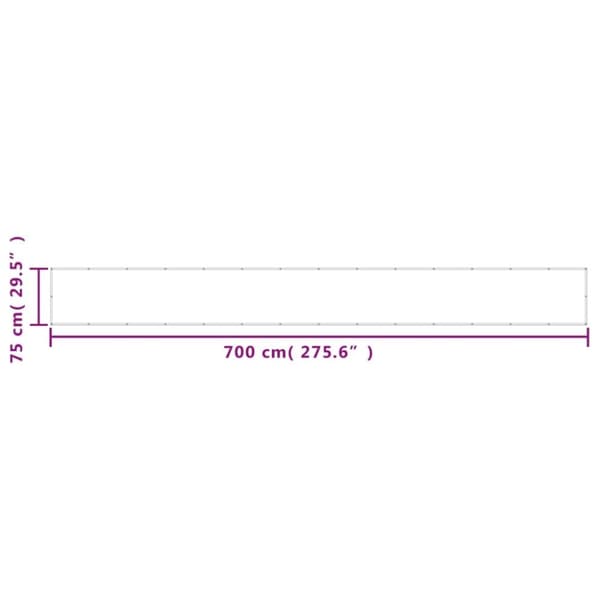 vidaXL Balkongskjerm svart 75x700 cm 100% polyester oxford