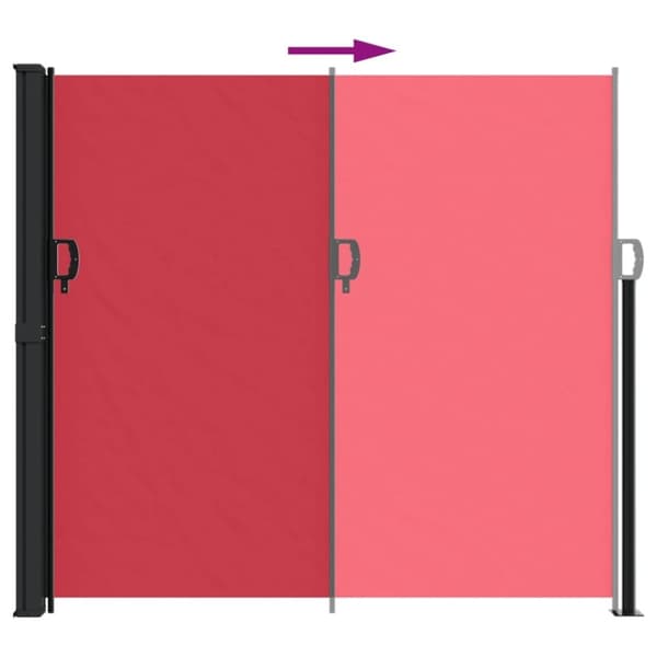 vidaXL sammenrullelig sidemarkise 180x600 cm rød