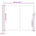 Miniatyrbillede 9 af 10: vidaXL sammenrullelig sidemarkise 180x600 cm rød
