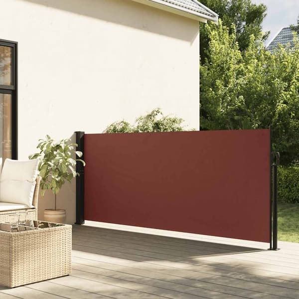 vidaXL Sisäänvedettävä sivumarkiisi ruskea 117x300 cm