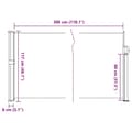 Miniatyrbilde 10 av 10: vidaXL Uttrekkbar sidemarkise brun 117x300 cm