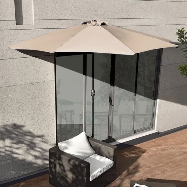 Altanparasol - halv parasol - med svejse - 240 cm - beige