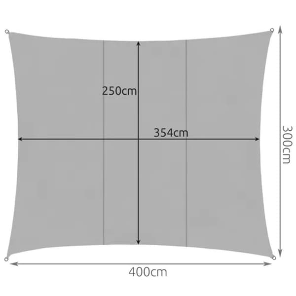 Aurinkopurje / Purjekangas - Vedenpitävä - 4x3 m - 180g/m2