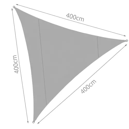 Solseil / Seilduk - Vanntett - 4x4x4 m - 180g/m2