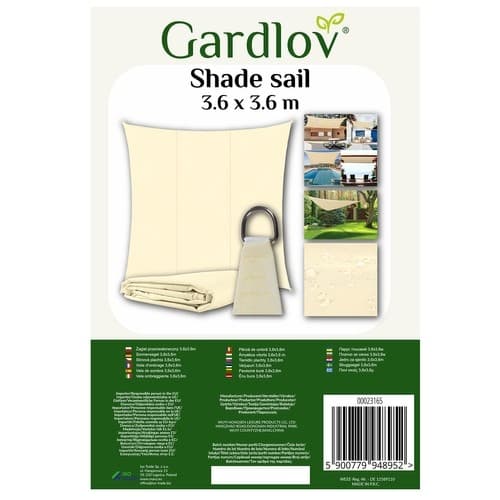 Solsejl / Sejldug - Vandtæt - 3,6x3,6 m - 180g/m2