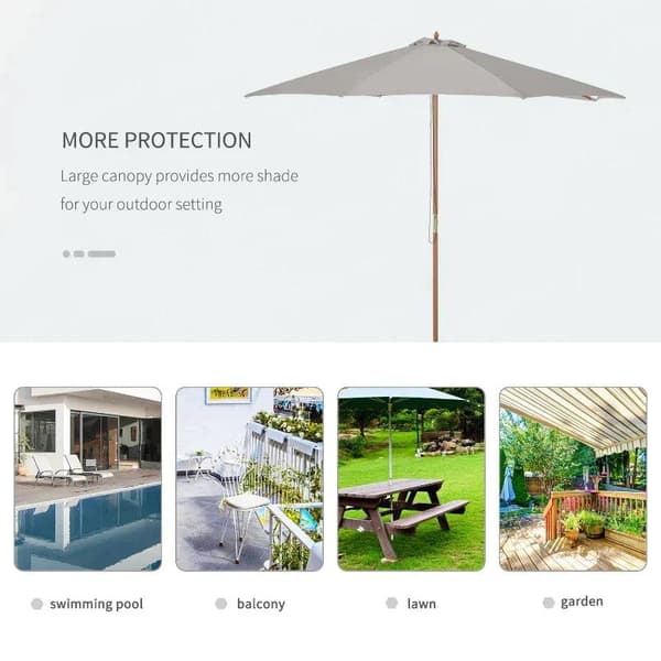Rootz Parasol - Garden Parasol - Sun Protection - Garden Umbrella - Umbrella - Hand Crank