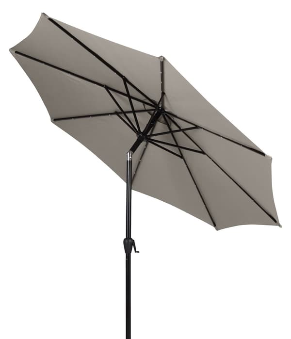 Felix parasol med krank, tilt og solar Ø3M grå.