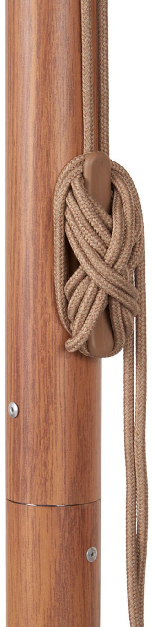 Frank solafskærmning parasol med snoretræk Ø3.5M teak dekor, beige.
