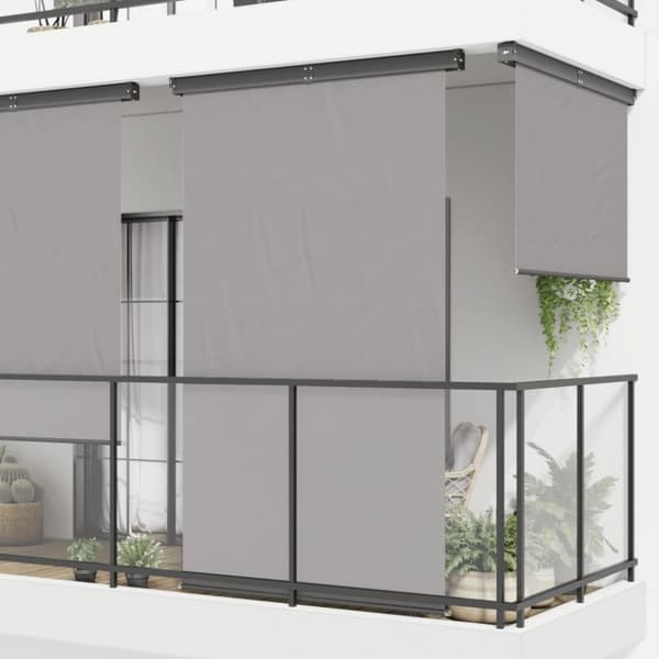 vidaXL Parvekkeen sivumarkiisi tummanharmaa 165x250 cm