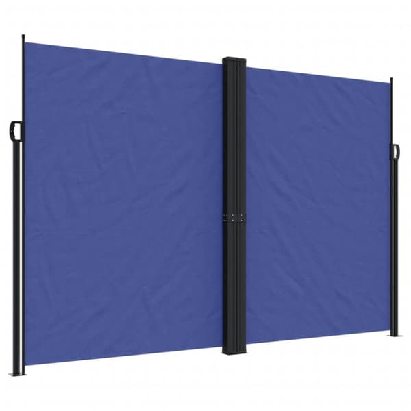 vidaXL Infällbar sidomarkis blå 220x600 cm