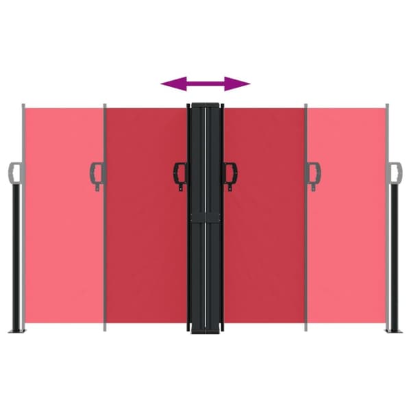 vidaXL Uttrekkbar sidemarkise 140x600 cm rød