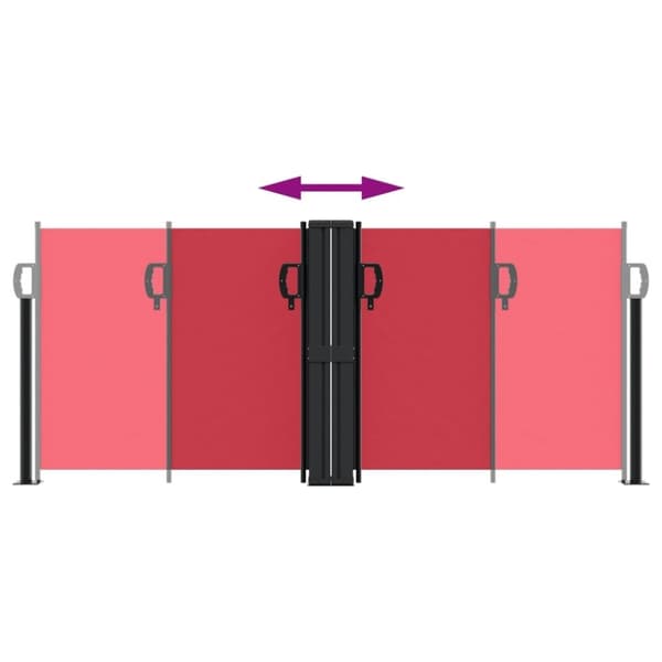 vidaXL Uttrekkbar sidemarkise 100x600 cm rød