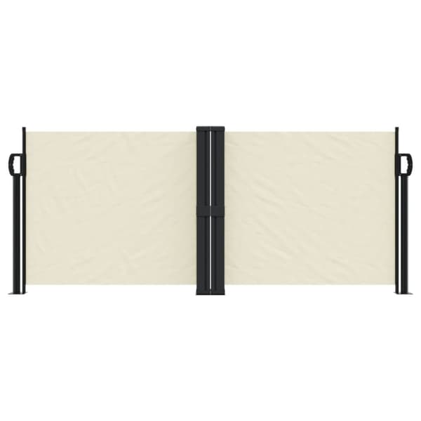 vidaXL Infällbar sidomarkis gräddvit 100x600 cm