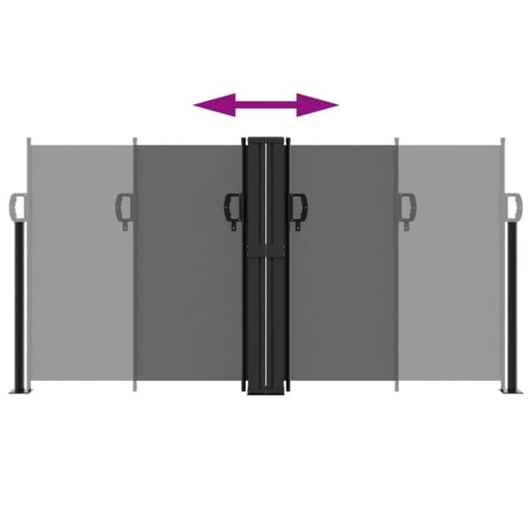 vidaXL Uttrekkbar sidemarkise 120x600 cm svart