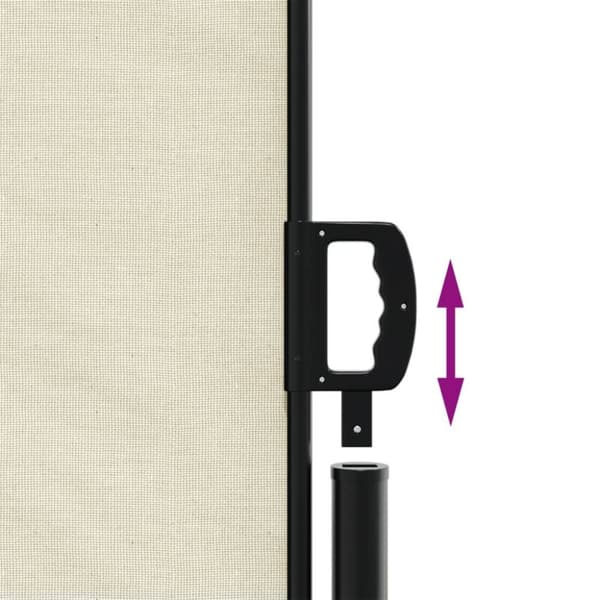 vidaXL Uttrekkbar sidemarkise kremhvit 160x600 cm