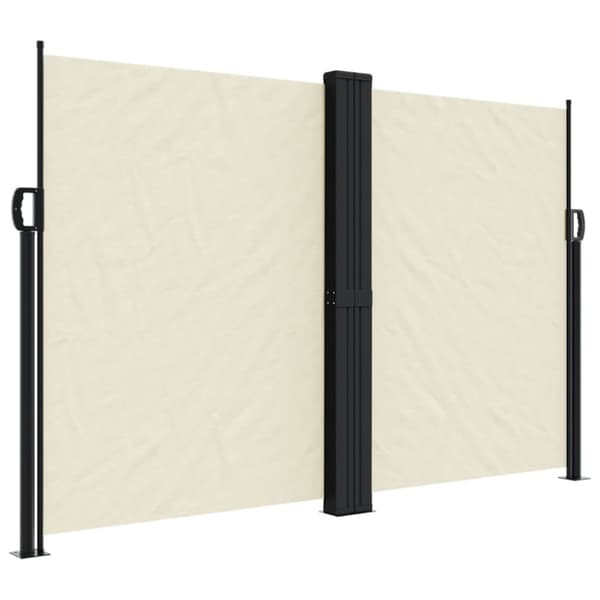 vidaXL Uttrekkbar sidemarkise kremhvit 160x600 cm