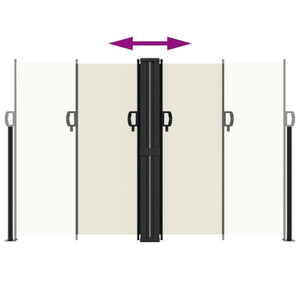 vidaXL sidemarkise 160x600 cm sammenrullelig cremefarvet