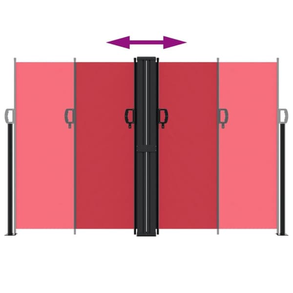 vidaXL Uttrekkbar sidemarkise 160x600 cm rød