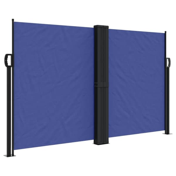 vidaXL Infällbar sidomarkis blå 140x600 cm