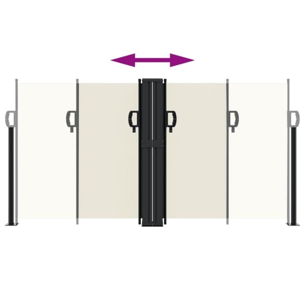 vidaXL sammenrullelig sidemarkise 120 x 600 cm cremefarvet