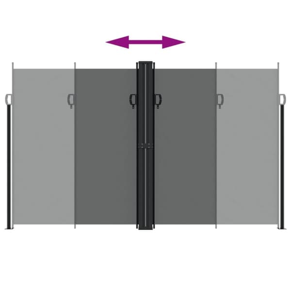 vidaXL sammenrullelig sidemarkise 200x600 cm antracitgrå