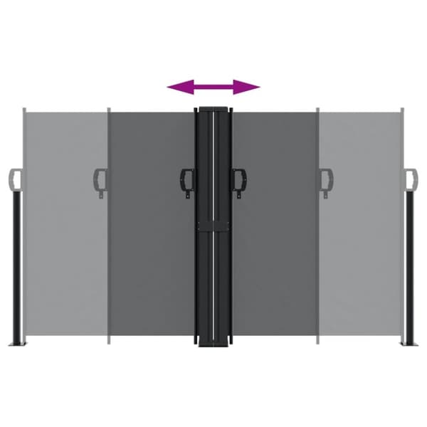 vidaXL Uttrekkbar sidemarkise 140x600 cm svart