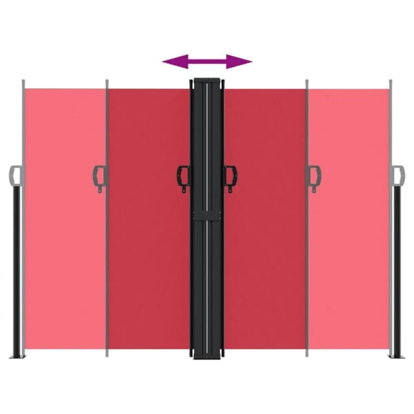vidaXL sammenrullelig sidemarkise 180x600 cm rød