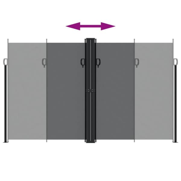 vidaXL Uttrekkbar sidemarkise 200x600 cm svart