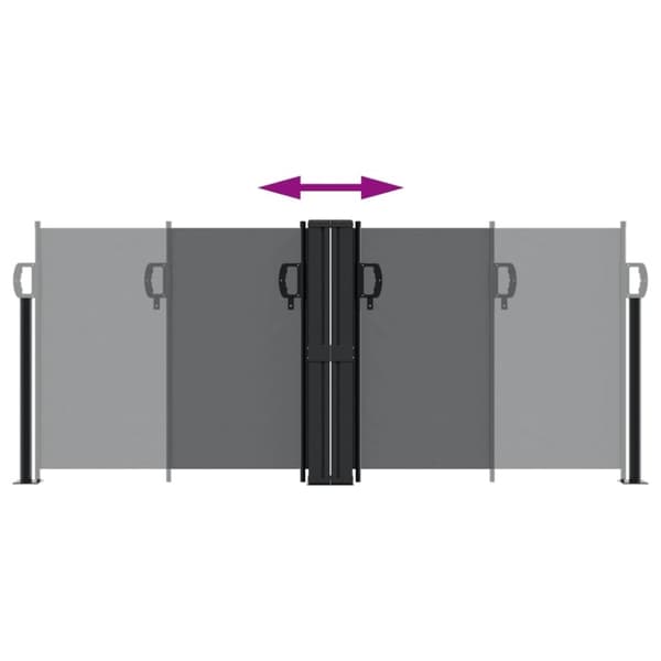 vidaXL Uttrekkbar sidemarkise 100x600 cm svart