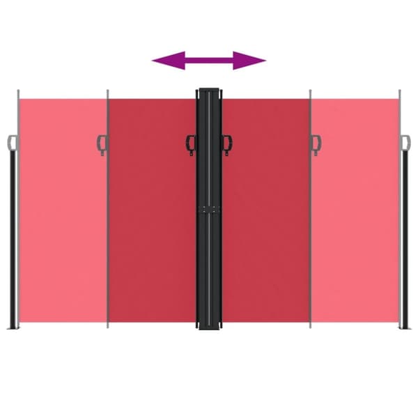 vidaXL Uttrekkbar sidemarkise 200x600 cm rød