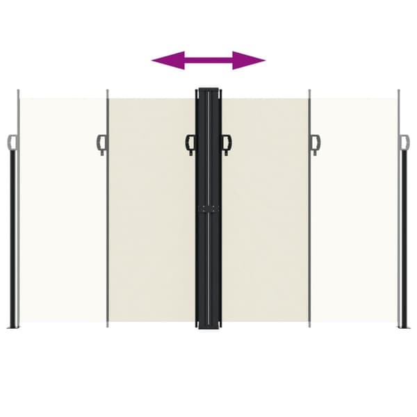 vidaXL Uttrekkbar sidemarkise 200x600 cm kremhvit