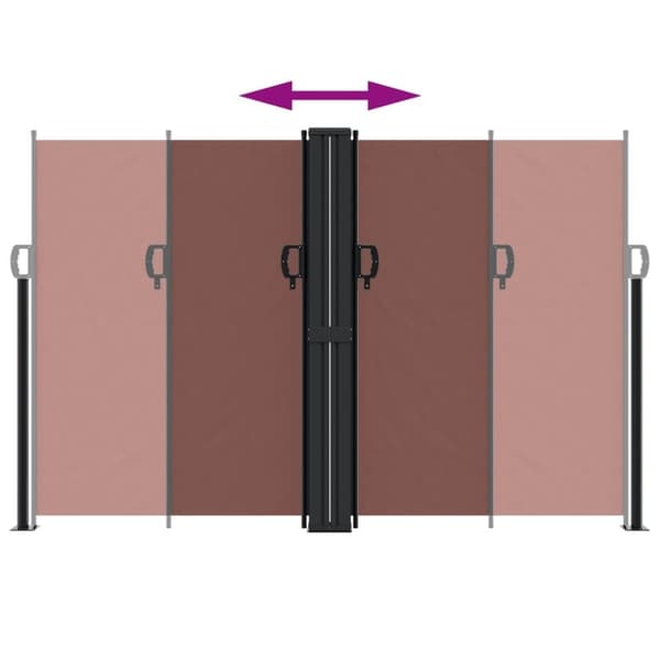 vidaXL Uttrekkbar sidemarkise brun 160x600 cm