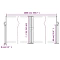 Miniatyrbillede 9 af 10: vidaXL sammenrullelig sidemarkise 140 x 1000 cm brun