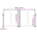 Miniatyrbilde 9 av 10: vidaXL Uttrekkbar sidemarkise 140x1000 cm rød