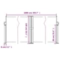 Miniatyrbillede 9 af 10: vidaXL sammenrullelig sidemarkise 140 x 1000 cm cremefarvet
