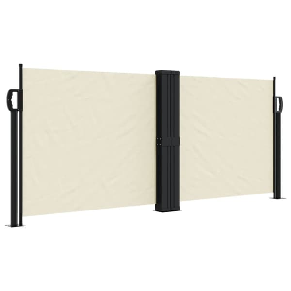 vidaXL Infällbar sidomarkis gräddvit 100x1000 cm