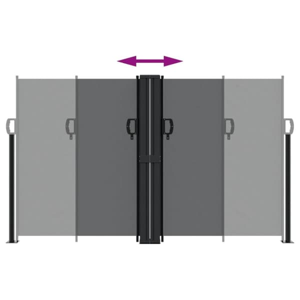vidaXL sammenrullelig sidemarkise 140 x 1000 cm sort