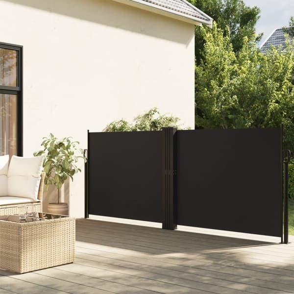 vidaXL sammenrullelig sidemarkise 140 x 1000 cm sort
