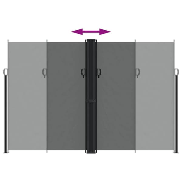 vidaXL sammenrullelig sidemarkise 220x1000 cm antracitgrå