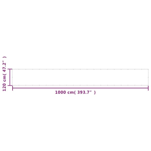 vidaXL Balkongskjerm lysegrå 120x1000 cm 100% polyester oxford