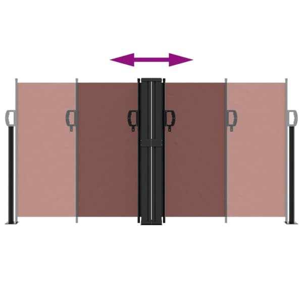 vidaXL Uttrekkbar sidemarkise brun 120x1200 cm