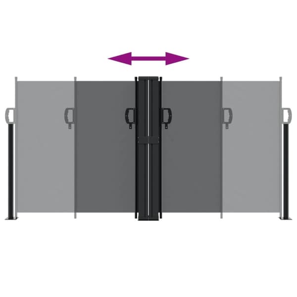 vidaXL Uttrekkbar sidemarkise svart 120x1200 cm