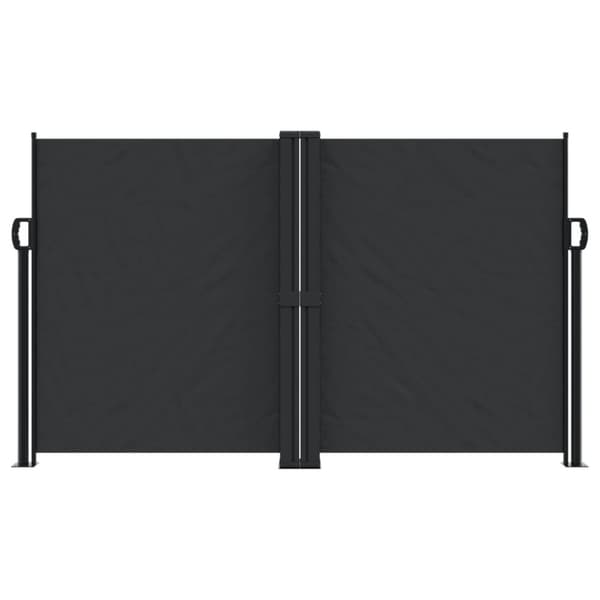 vidaXL Sisäänvedettävä sivumarkiisi musta 140x1200 cm