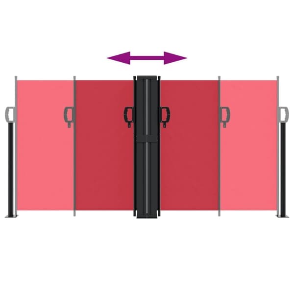 vidaXL Uttrekkbar sidemarkise rød 120x1200 cm