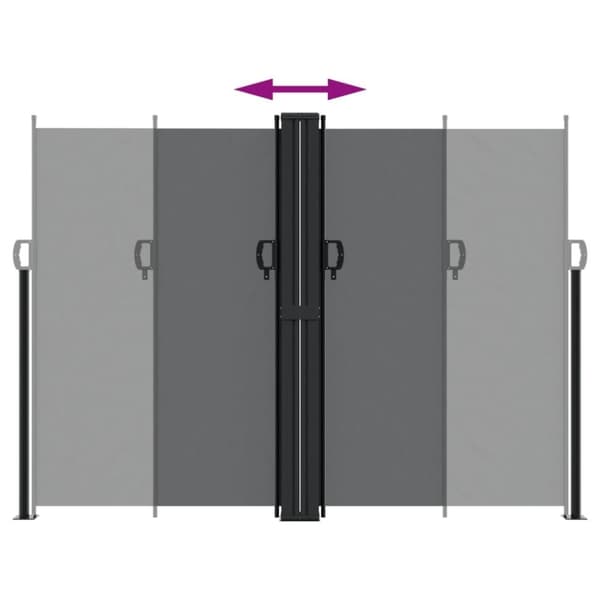 vidaXL Uttrekkbar sidemarkise 180x1200 cm svart