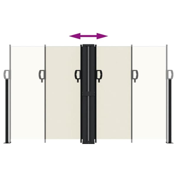 vidaXL Uttrekkbar sidemarkise kremhvit 140x1200 cm
